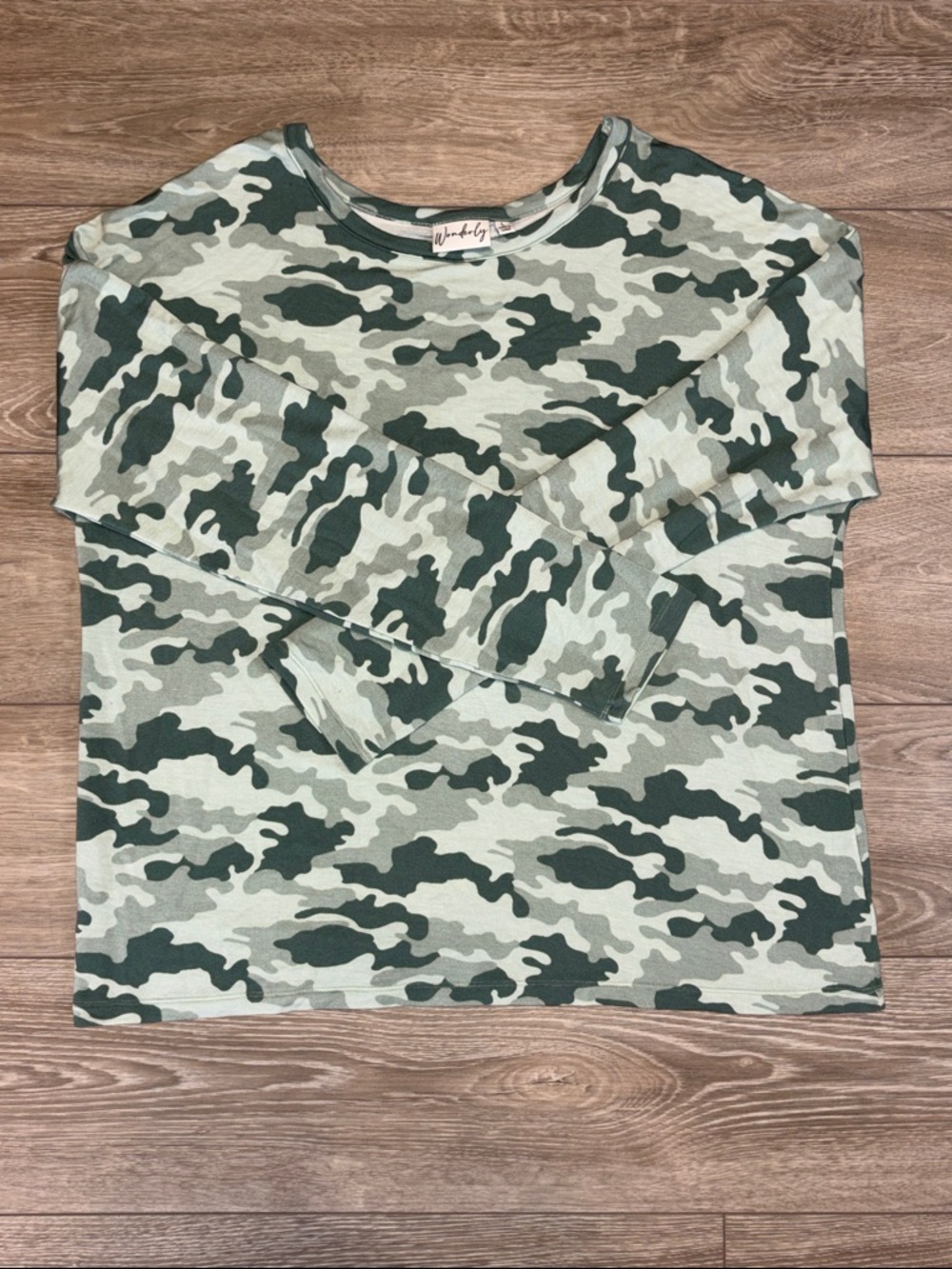 Green Camo Long-Sleeve Top